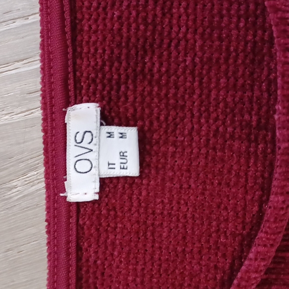 OVS drop shoulder medium maroon burgundy bishop balloon lantern sleeve sweater - Picture 14 of 16